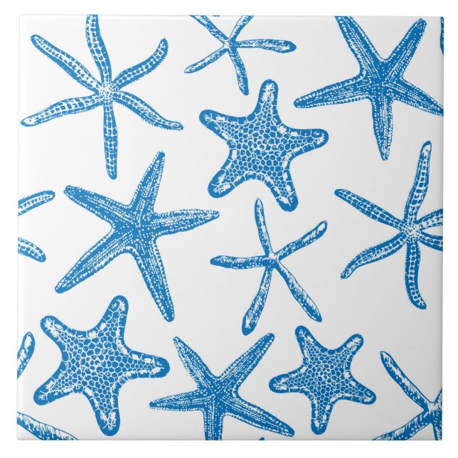 Azulejo Estrellas marinas de azul (Frente)
