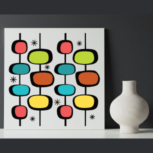 Azulejo Estrellas modernas de cosecha de mediados de siglo