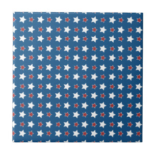 Azulejo Estrellas patrióticas rojas blancas y azules