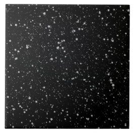 Azulejo Estrellas Purpurinas2 - Negro plateado