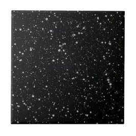 Azulejo Estrellas Purpurinas2 - Negro plateado