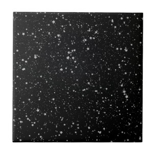 Azulejo Estrellas Purpurinas2 - Negro plateado