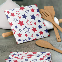 Estrellas Rojas y Azules, 4 de Julio, Fondo Blanco