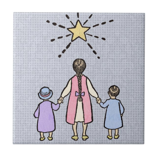 Azulejo Estrellita que brillás Rima Infantil Vintage (Frente)