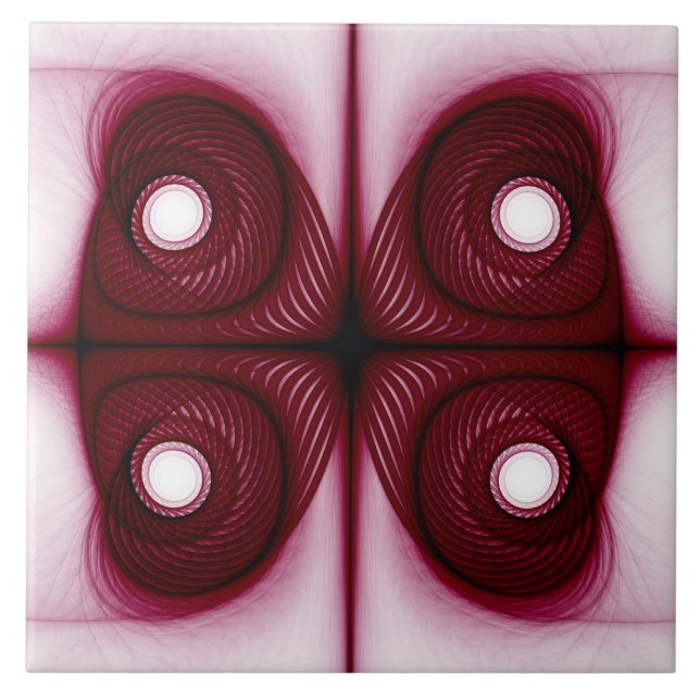 Azulejo Estructura geométrica roja moderna (Frente)