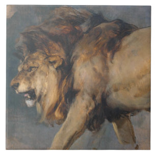 Azulejo Estudio de un León (por Edwin Henry Landseer)