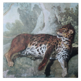 Azulejo Estudio de un leopardo (por Jean-Baptiste Oudry)