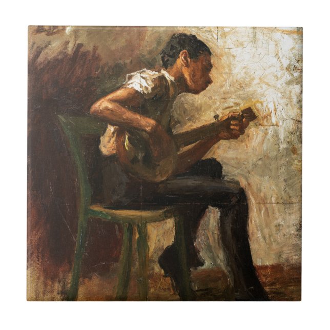 Azulejo Estudio para el baile del muchacho del negro (Frente)