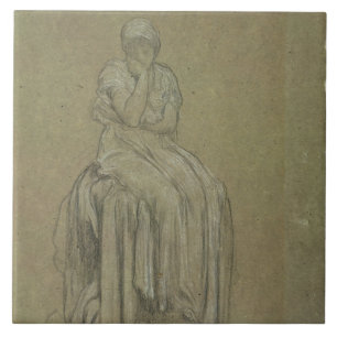Azulejo Estudio para la soledad, c.1890 (tiza en el papel)