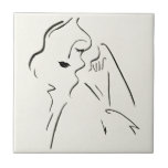Azulejo Estudio simple - Esbozo de una dama<br><div class="desc">Estudio simple II de Victoria Borges. | 139038GG</div>