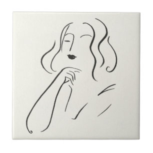 Azulejo Estudio simple - Esbozo de una mujer