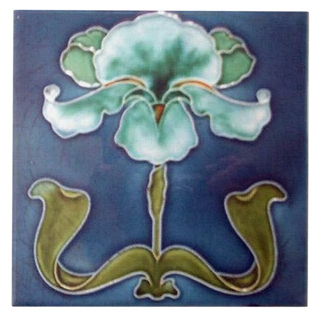 Azulejo Eterna Floración Iris Azul (Frente)