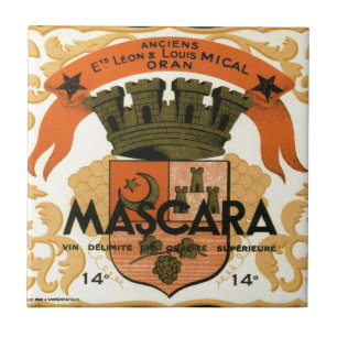 Azulejo Etiqueta argelina del vino del vintage, rimel