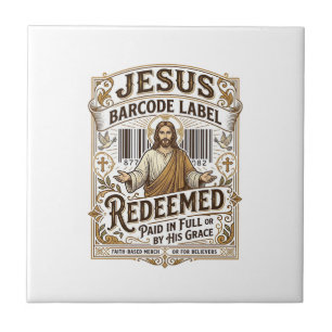 Azulejo Etiqueta de código de barras de Jesús Redimido Jes