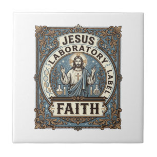 Azulejo Etiqueta de laboratorio de Jesús Fe Laboratorio de