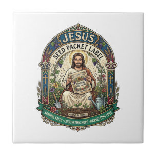 Azulejo Etiqueta de Paquete de Semillas de Jesús Paquete d