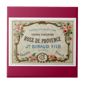 Azulejo Etiqueta de perfume de Rosa francesa