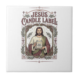Azulejo Etiqueta de Vela Jesús Vela Jesús Fe Cristiana Vi
