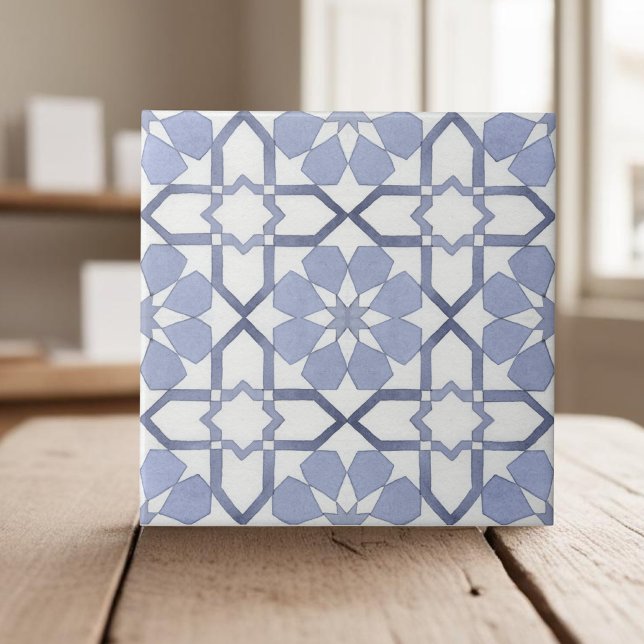 Azulejo Étnico moroccano geométrico pintado a mano (Subido por el creador)