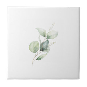 Azulejo Eucalyptus Foliage Minimalista Botánico