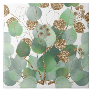 Azulejo EUCALYPTUS SAGE GOLD Tile