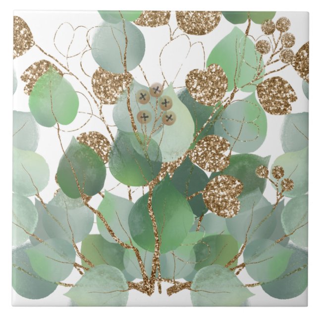 Azulejo EUCALYPTUS SAGE GOLD Tile (Frente)