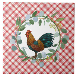 Azulejo Eucalyptus Wreath & Rooster Farmhouse