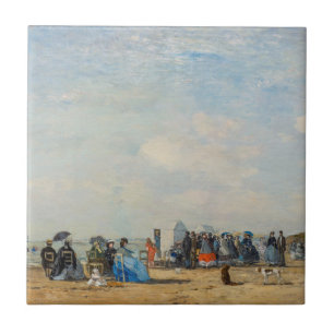 Azulejo Eugene Boudin - Reunión en la playa