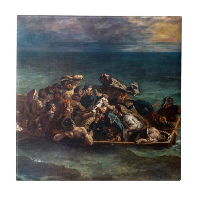 Azulejo Eugene Delacroix - El naufragio de don Juan (Frente)