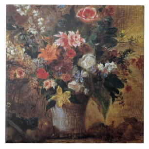 Azulejo Eugene Delacroix Vintage Bouquet