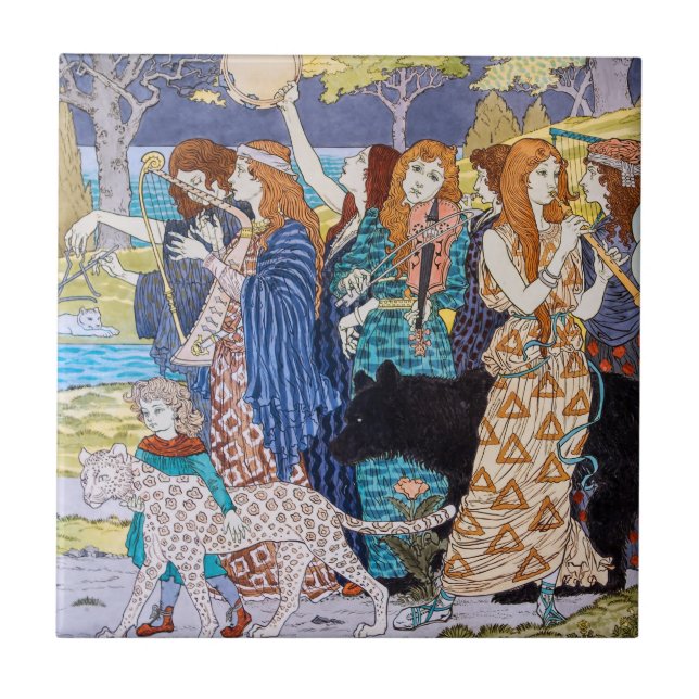Azulejo Eugene Grasset - Panel Decorativo Armonía (Frente)