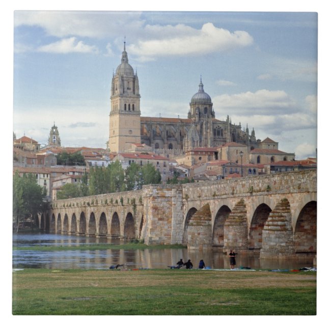 Azulejo Europa, España, Salamanca. El puente romano sobre (Frente)