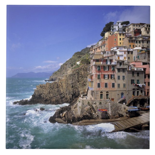 Azulejo Europa, Italia, Riomaggiore. Riomaggiore está cons (Frente)