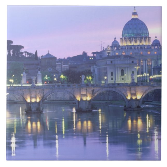 Azulejo Europa, Italia, Roma, El Vaticano. San Pedro y (Frente)