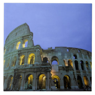 Azulejo Europa, Italia, Roma. Vista nocturna del