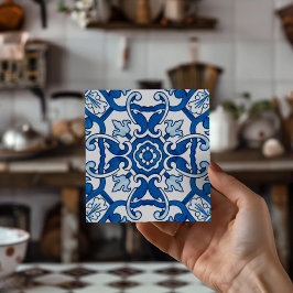 Azulejo European Vintage Sintra Blue Design Tile Coasters