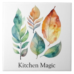 Azulejo Evergreen & Amber Foliage Art, personalizado