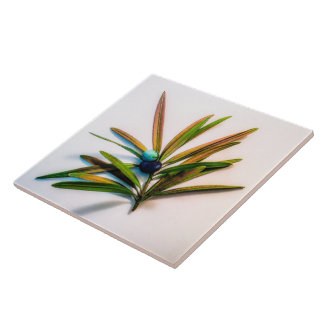 Azulejo Evergreen Sprig con Berries Tile