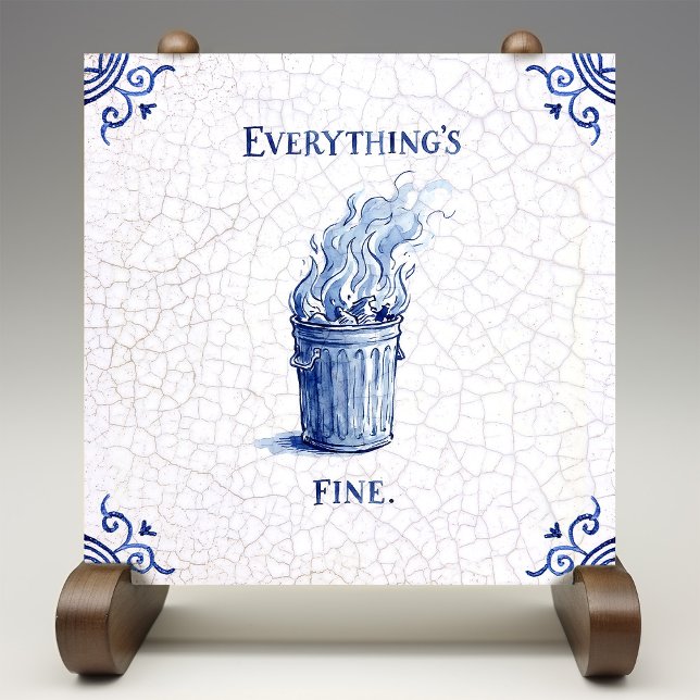 Azulejo Everything's Fine Delft Blue Dutch Style  (Subido por el creador)