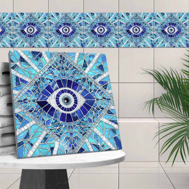 Azulejo Evil Eye Amulet Mosaic Art (Subido por el creador)