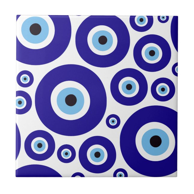 Azulejo Evil Eye Pattern, Greek Eye, Turkish Eye, Nazar (Frente)