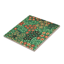 Azulejo Evoke Serenity: floral verde japonesa