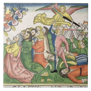 Azulejo Éxodo 32 15-23 Moses que rompe las tabletas de