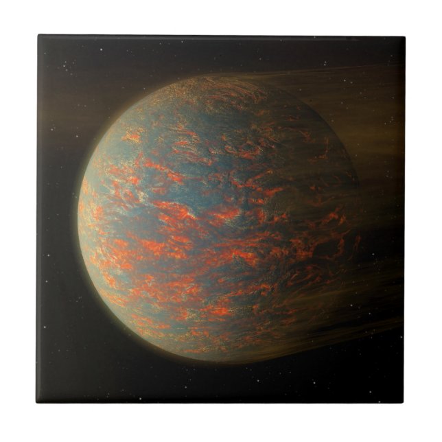 Azulejo Exoplanet 55 Cancri E Y Su Superficie Molten (Frente)