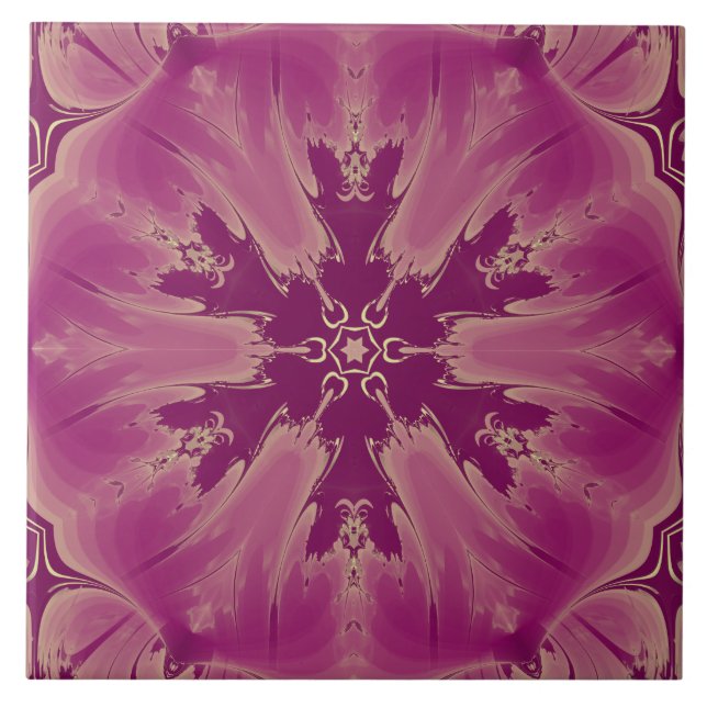 Azulejo Exóticas flores exóticas grandiosas sombras morada (Frente)