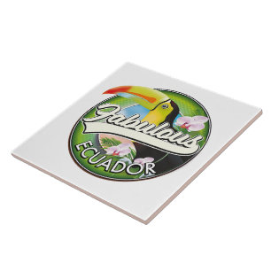 Azulejo Explora el fabuloso logo de Ecuador Magnet