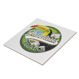 Azulejo Explora el fabuloso logo de Ecuador Magnet