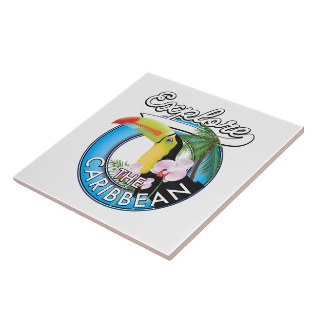 Azulejo Explora el parche de viaje del Caribe. (Lado)