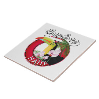 Azulejo Explora el parche de viaje del logo de Haití.