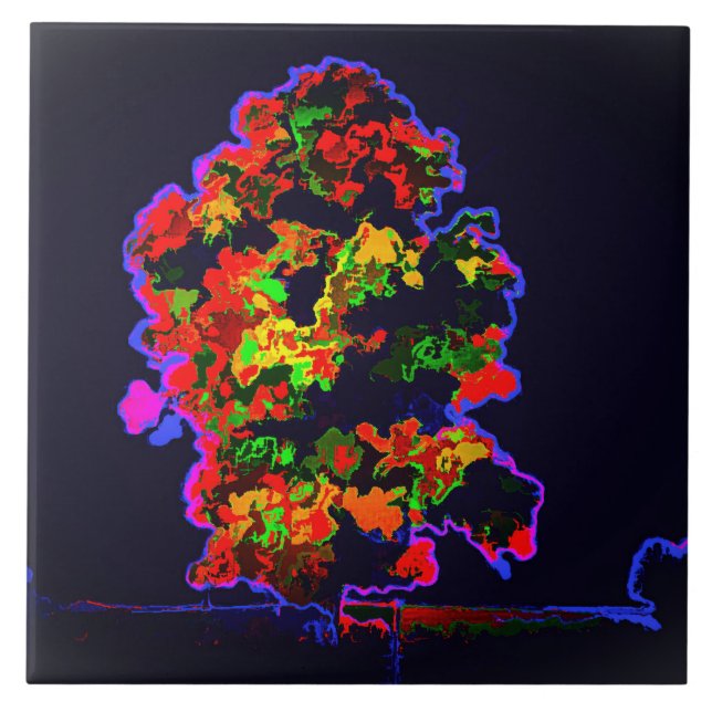 Azulejo Explosión de árbol neón (Frente)